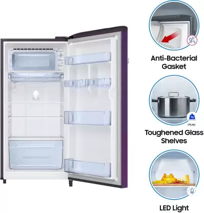 SAMSUNG 198 L Direct Cool Single Door 5 Star Refrigerator (Camellia Purple, RR21T2G2WCR/HL) SAMSUNG 198 L Direct Cool Single Door 5 Star Refrigerator (Camellia Purple, RR21T2G2WCR/HL)